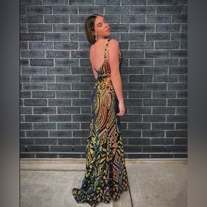 Prom dress only worn ONCE. Excellent condition. Straps altered, but adjustable.